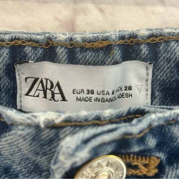 Zara Distressed High Rise Slim Fit Jeans - Picture 10 of 13